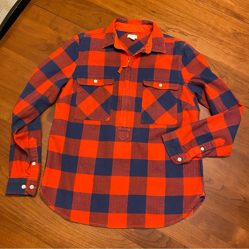 4/$20 J. Crew Buffalo Plaid Half Zip Front Tunic Pullover Flannel